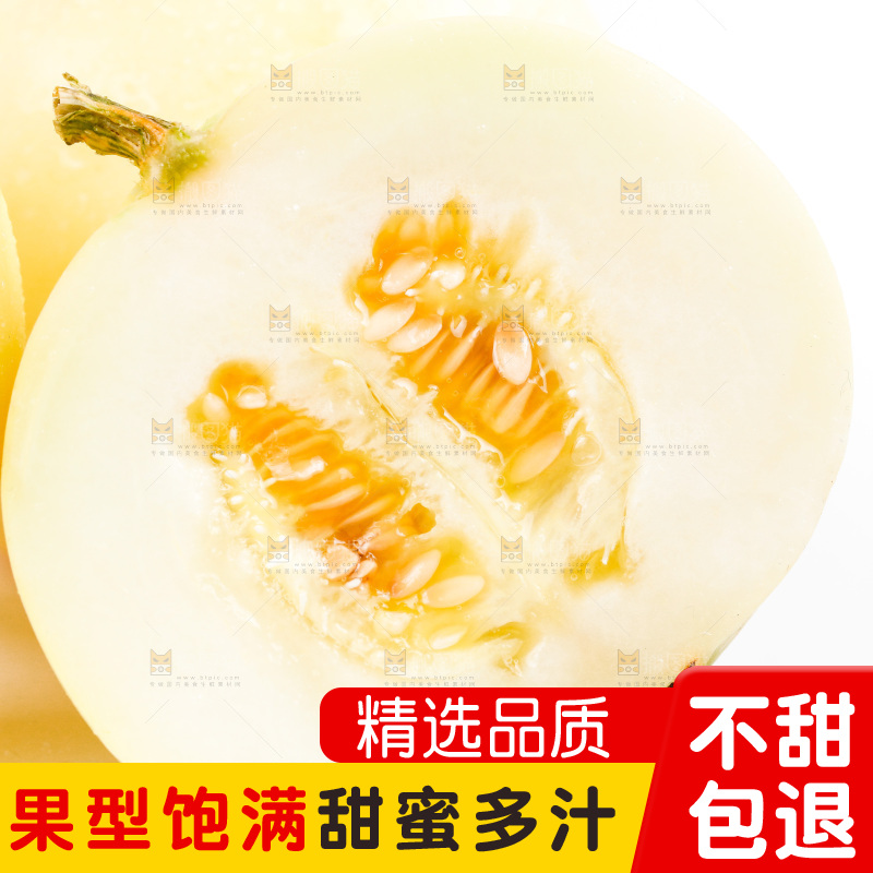 白底上放着切开的陕西阎良甜瓜