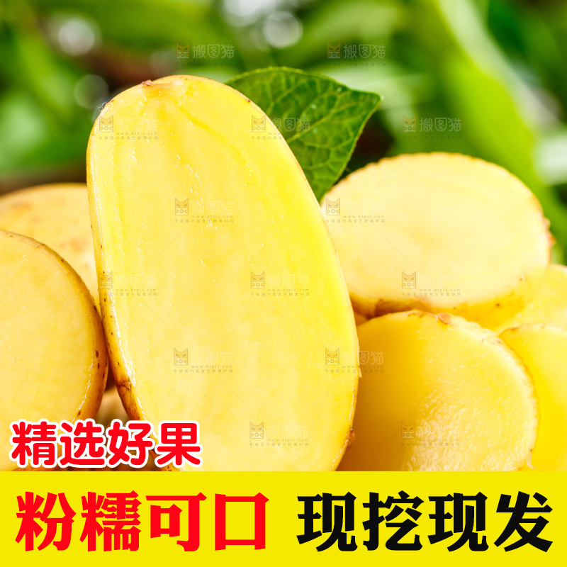 浅底上放着切开的黄心土豆
