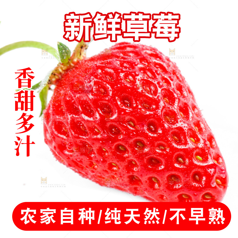 白底上的草莓