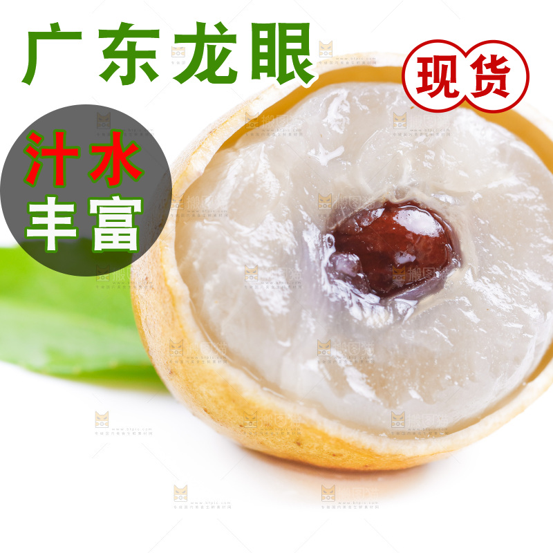 新鲜龙眼放在白底上