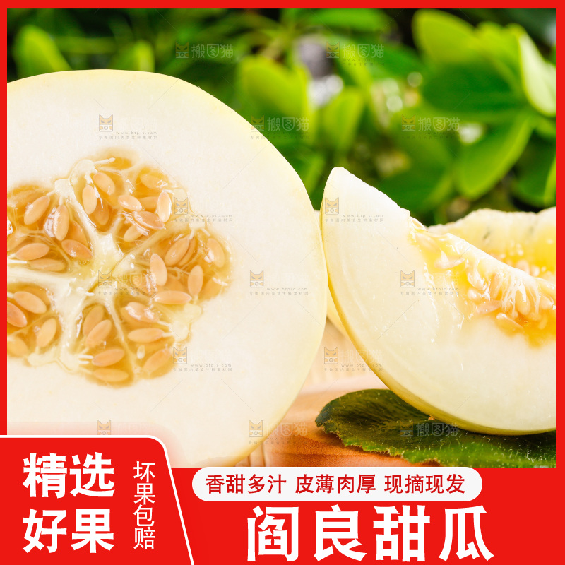 浅底上的新鲜甜瓜