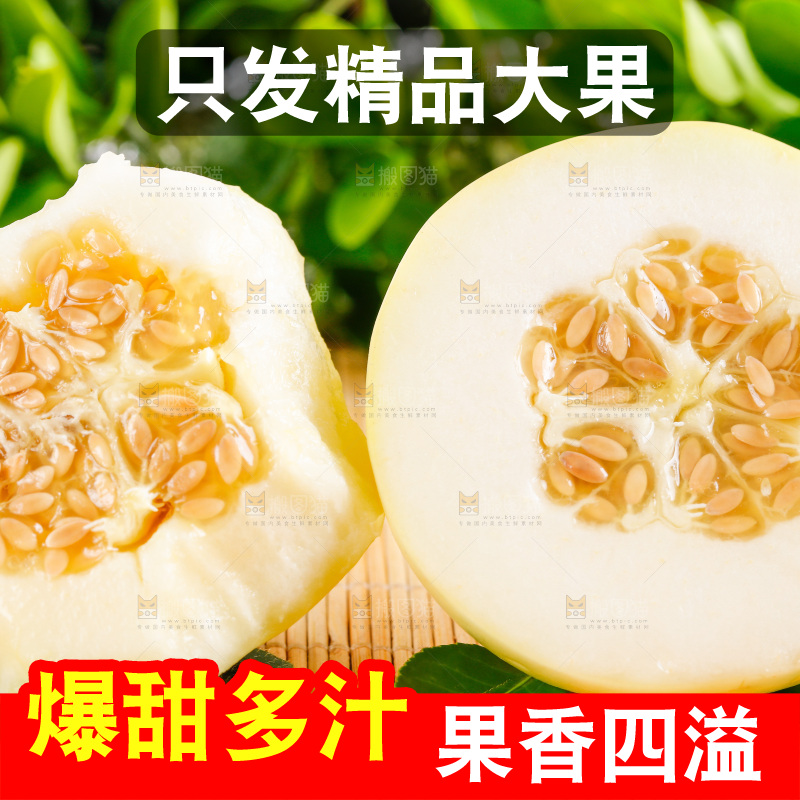 浅底上的新鲜甜瓜