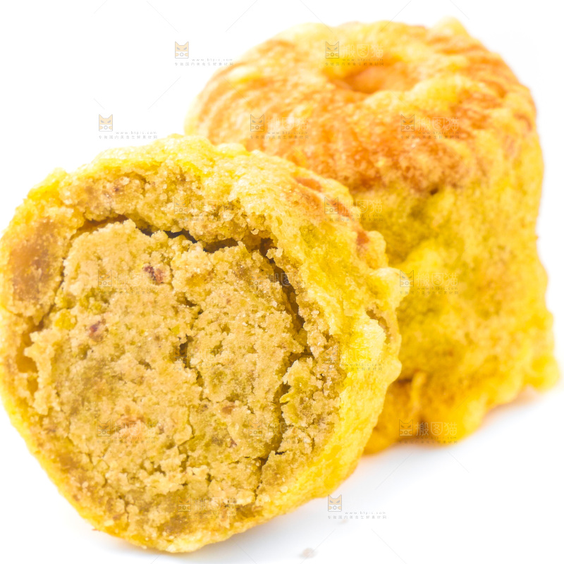 白底上的绿豆饼
