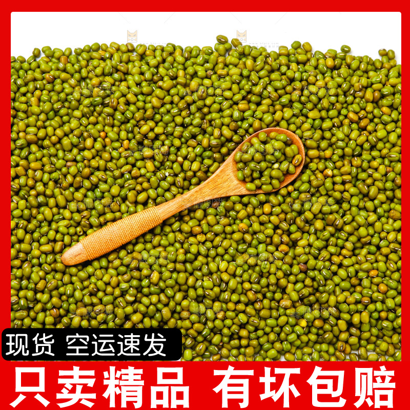 新鲜绿豆放在白底上