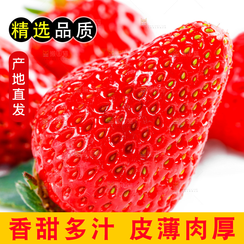 白底上的丹东草莓