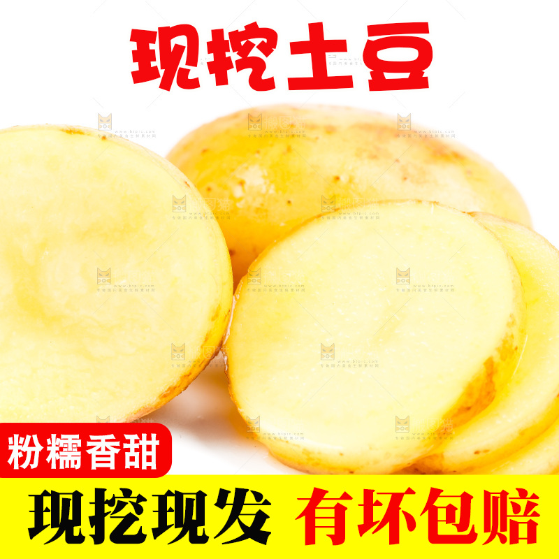 白底上的土豆