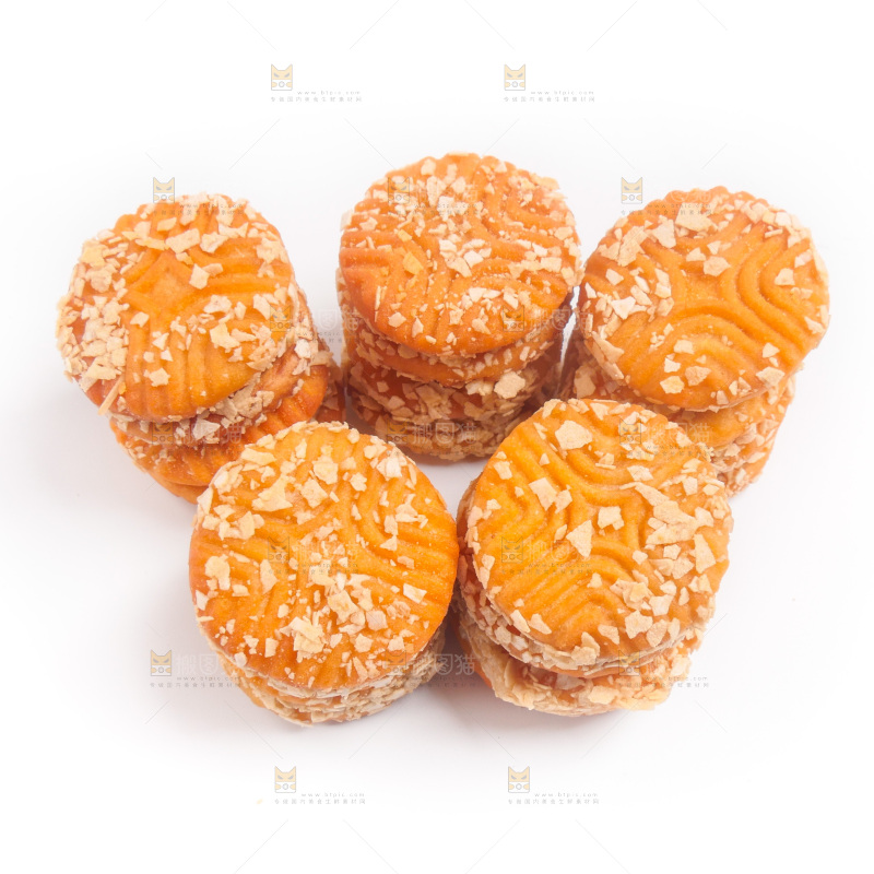 白底上的饼干