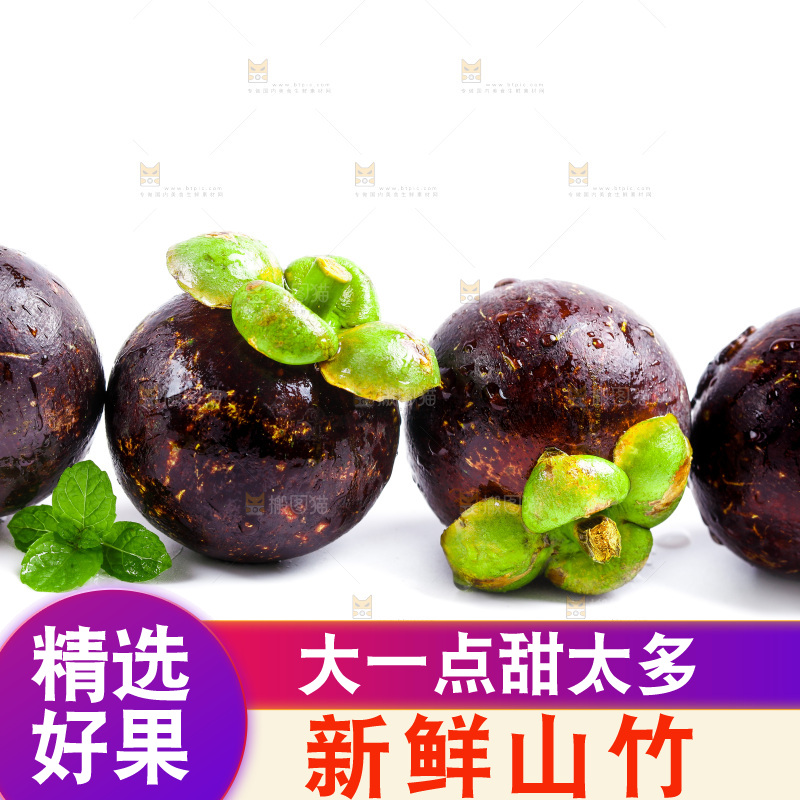 白底上的山竹