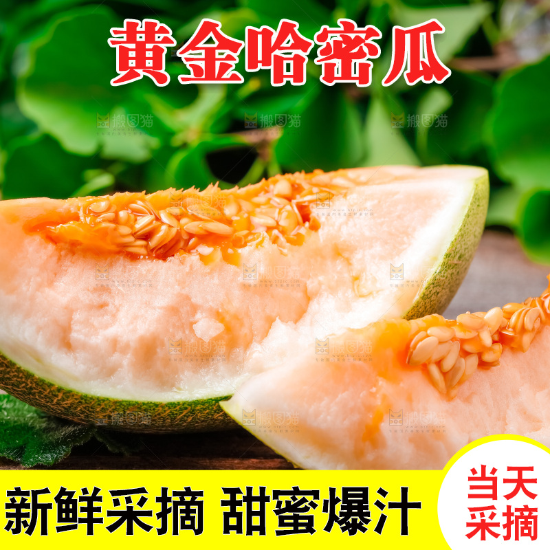 木底上放着新疆哈密瓜