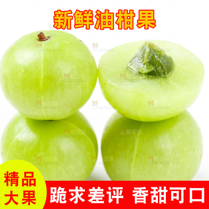 白底上的余甘果