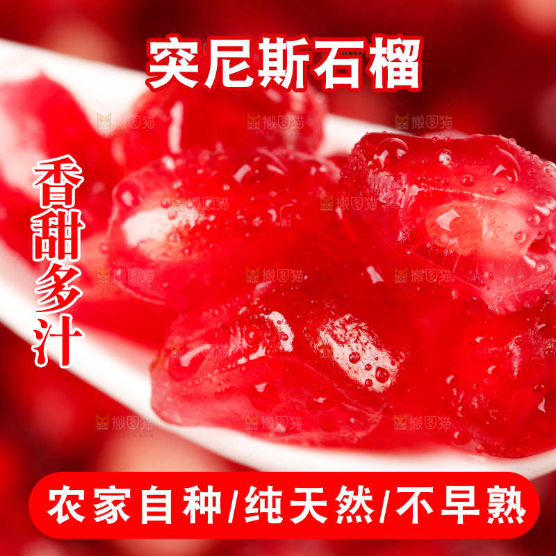 勺子里的石榴果肉