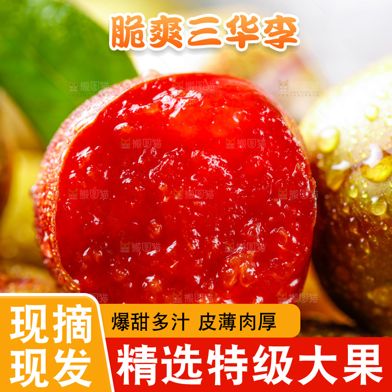 红肉三华李主图