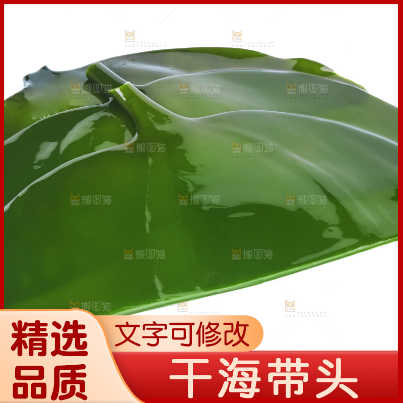 白底上摆放着海带头