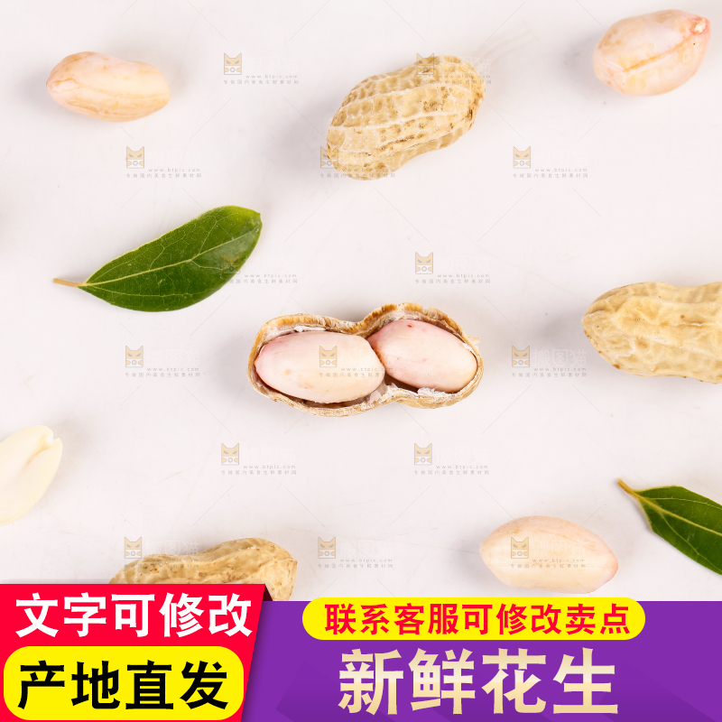 白底上的生花生