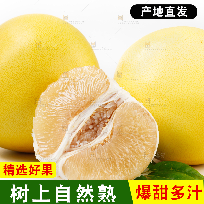 白底上的蜜柚