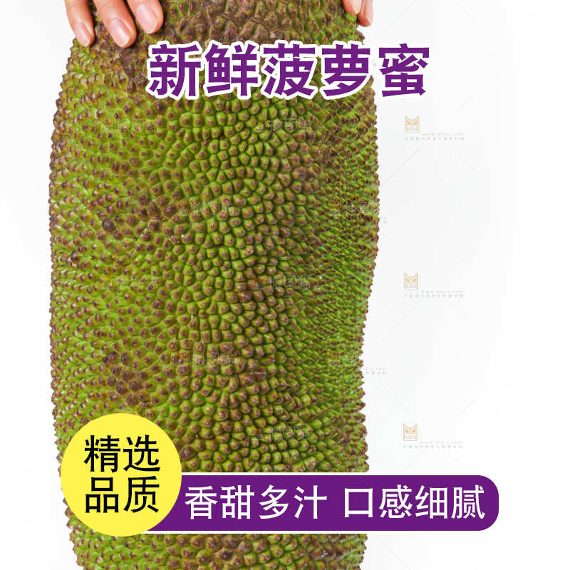 白底上放着海南菠萝蜜