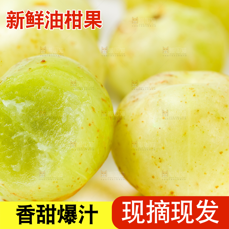 白底上摆放着余甘果