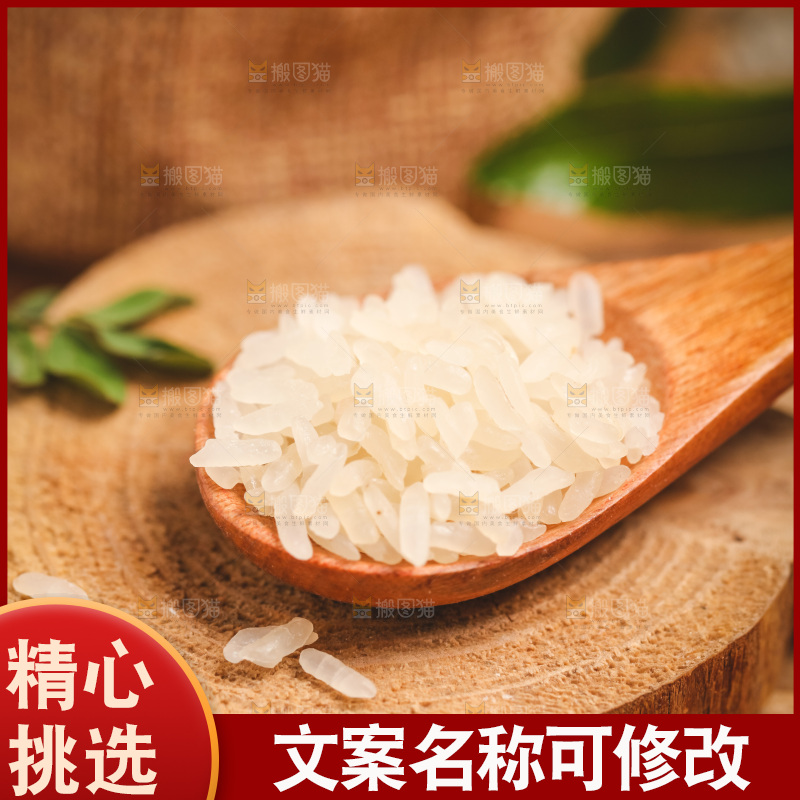 勺子里放着大米