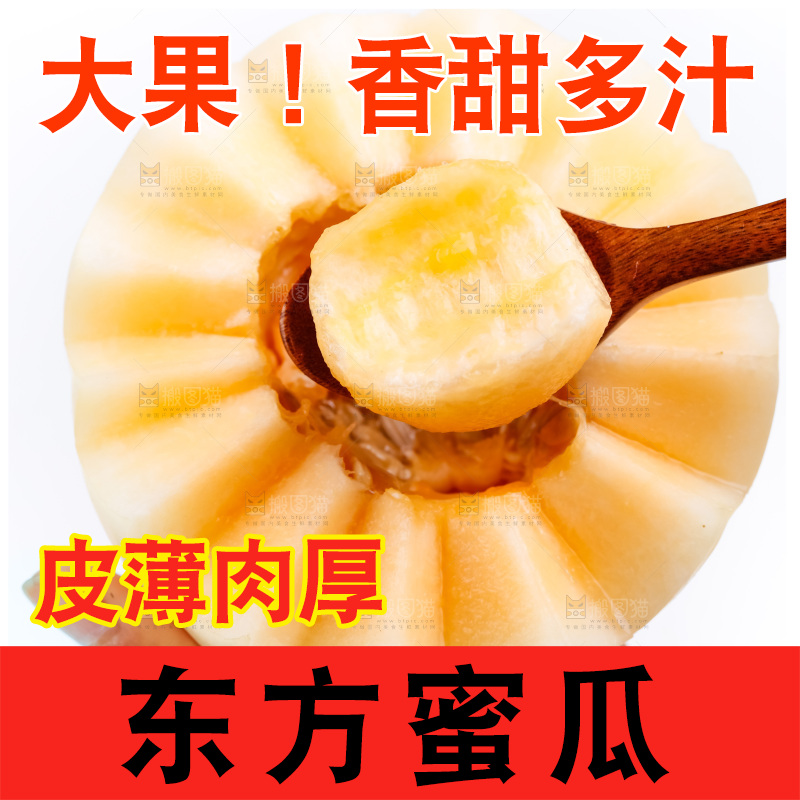 勺子里装着山东东方蜜瓜