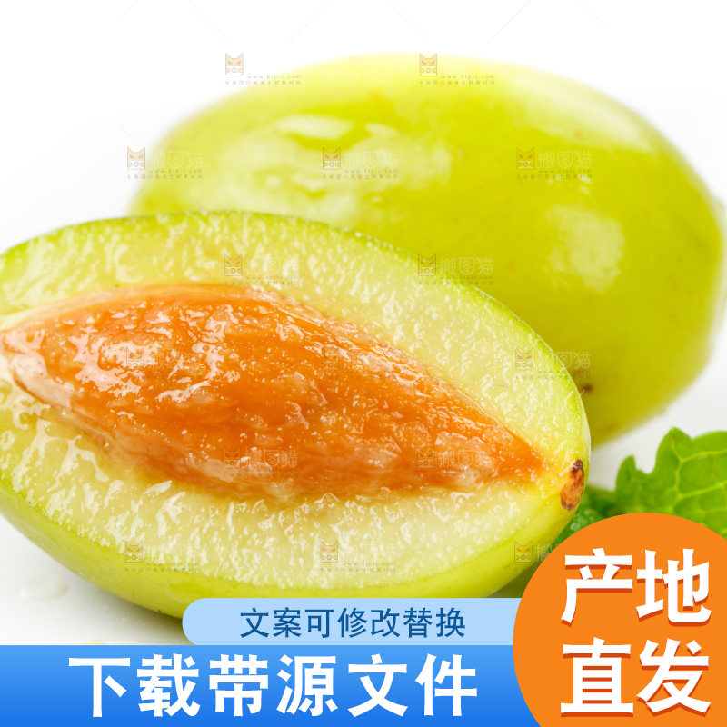 白底上的橄榄果