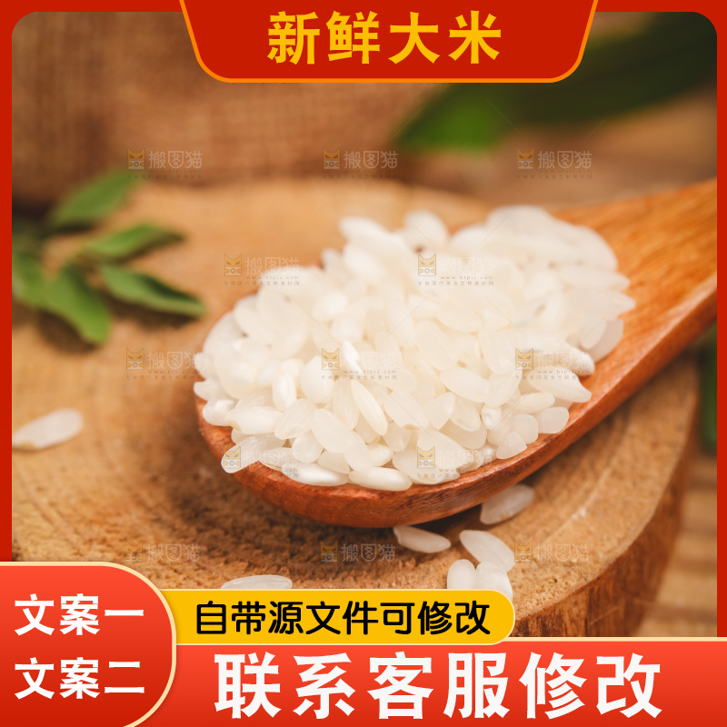勺子里放着大米