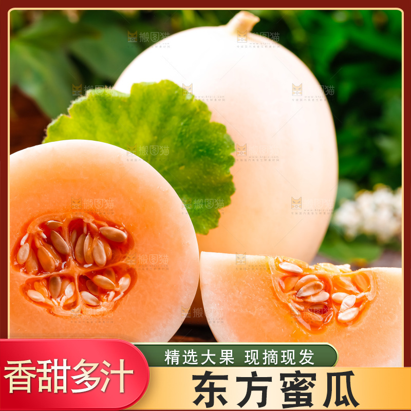 山东东方蜜瓜放在木底上