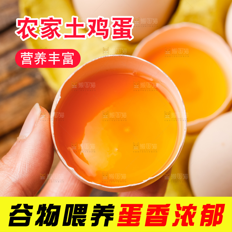 手拿新鲜土鸡蛋