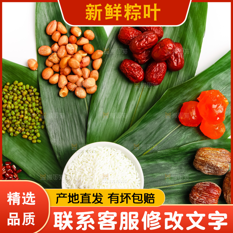 白底上的粽子食材
