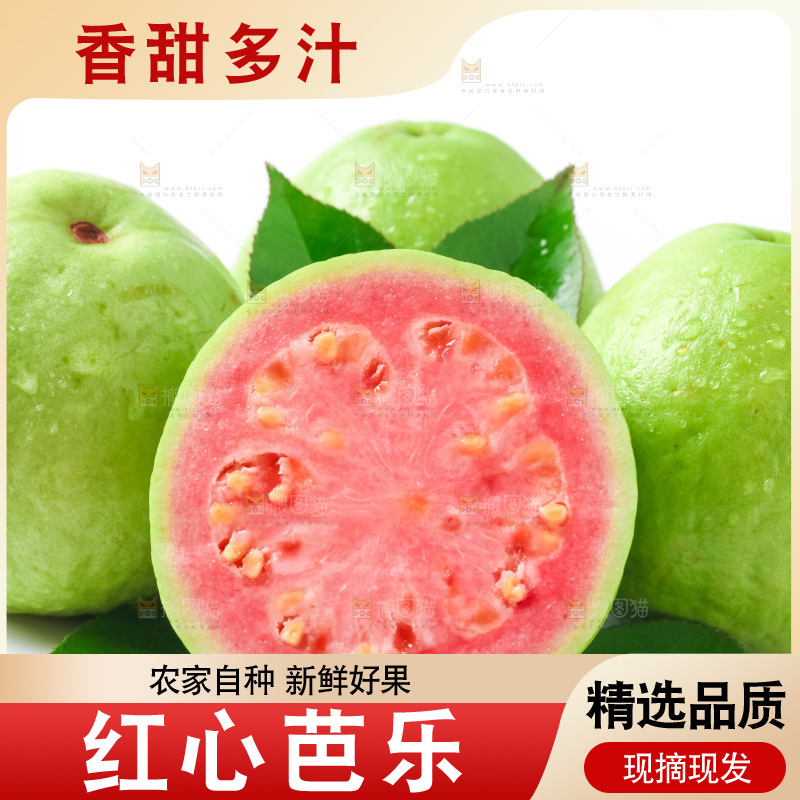浅底上放着广西红心芭乐