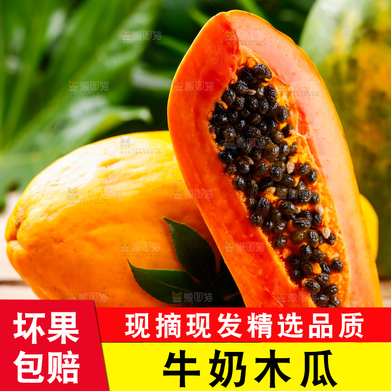 木底上放着冰糖红心木瓜