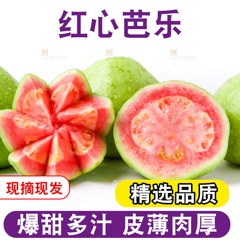 白底上放着广西红心芭乐