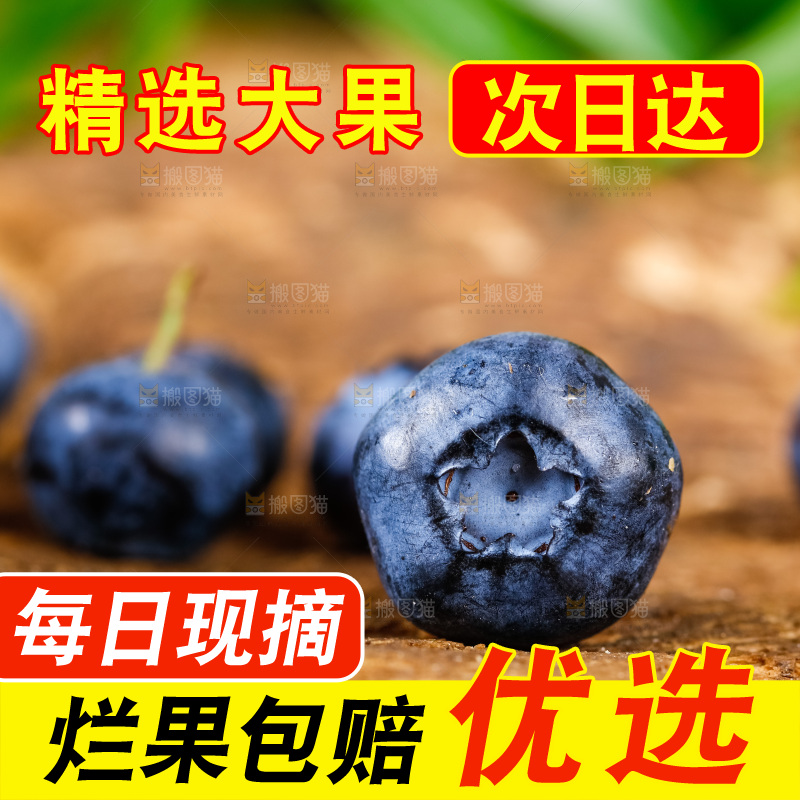 深底上摆放着蓝莓