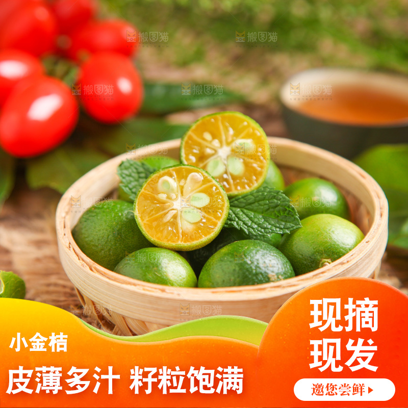 篮子里装着小金桔