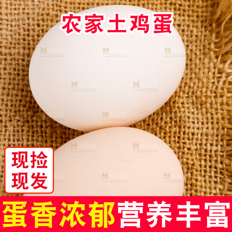 白底上的柴鸡蛋