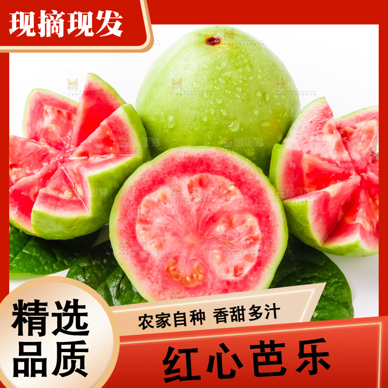 浅底上摆放着红芭乐