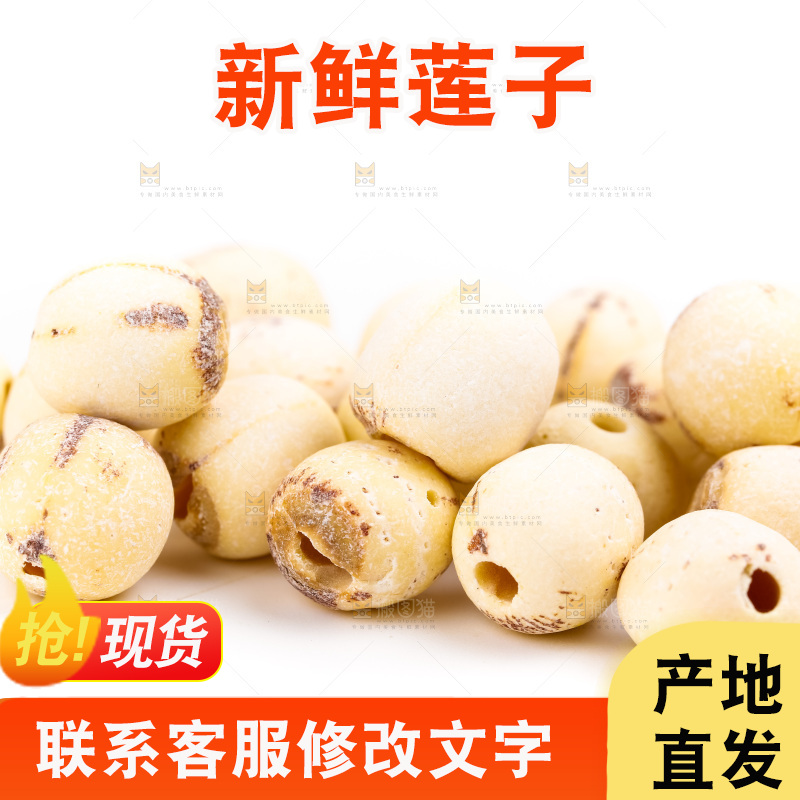 白底上的莲子