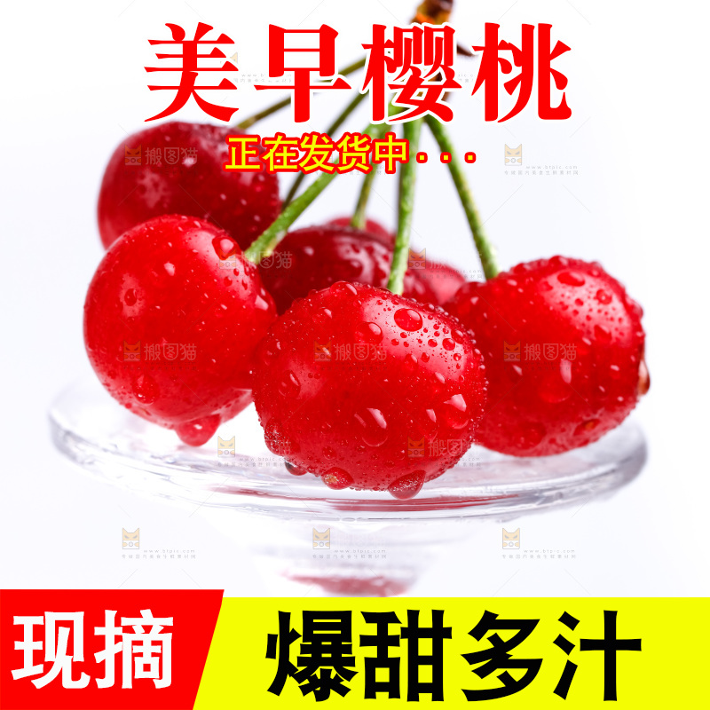 白底上的烟台樱桃
