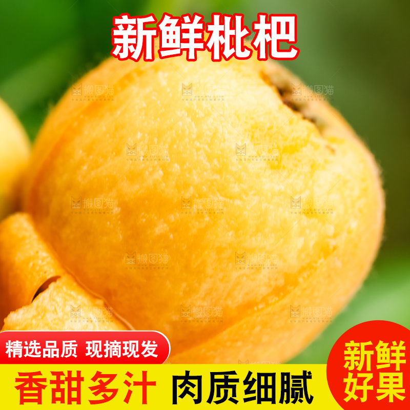 剥皮的枇杷果