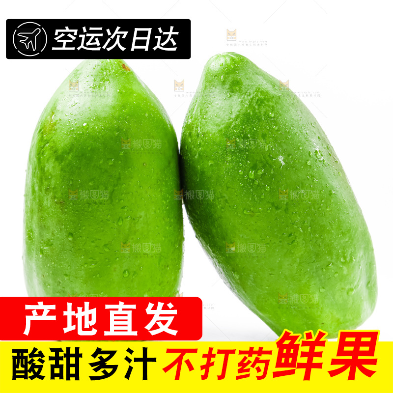 白底上放着青木瓜
