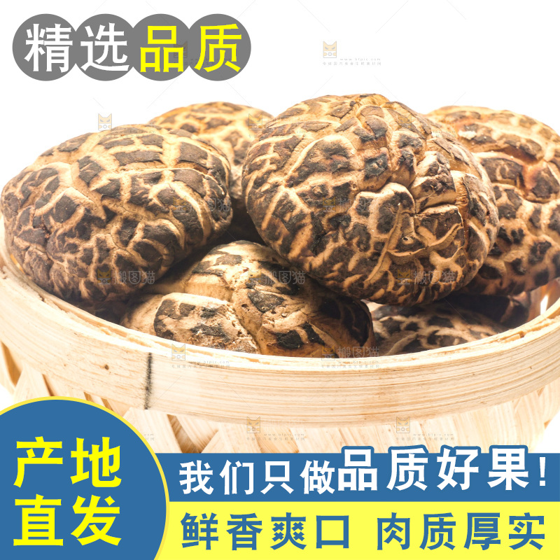 白底上放着花菇