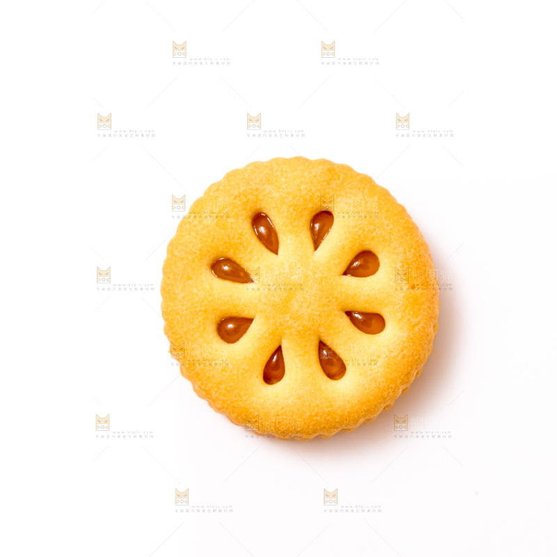 白底上的果酱夹心饼干