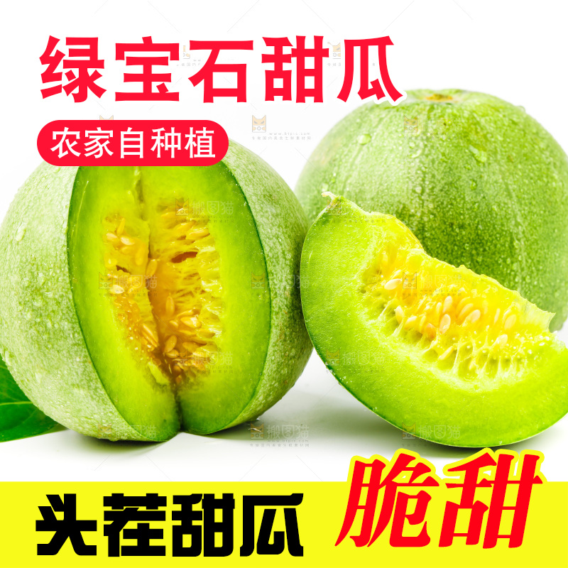 浅底上的山东绿宝石甜瓜