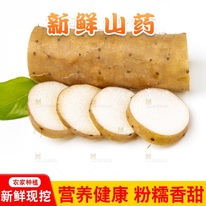 浅底上的新鲜山药