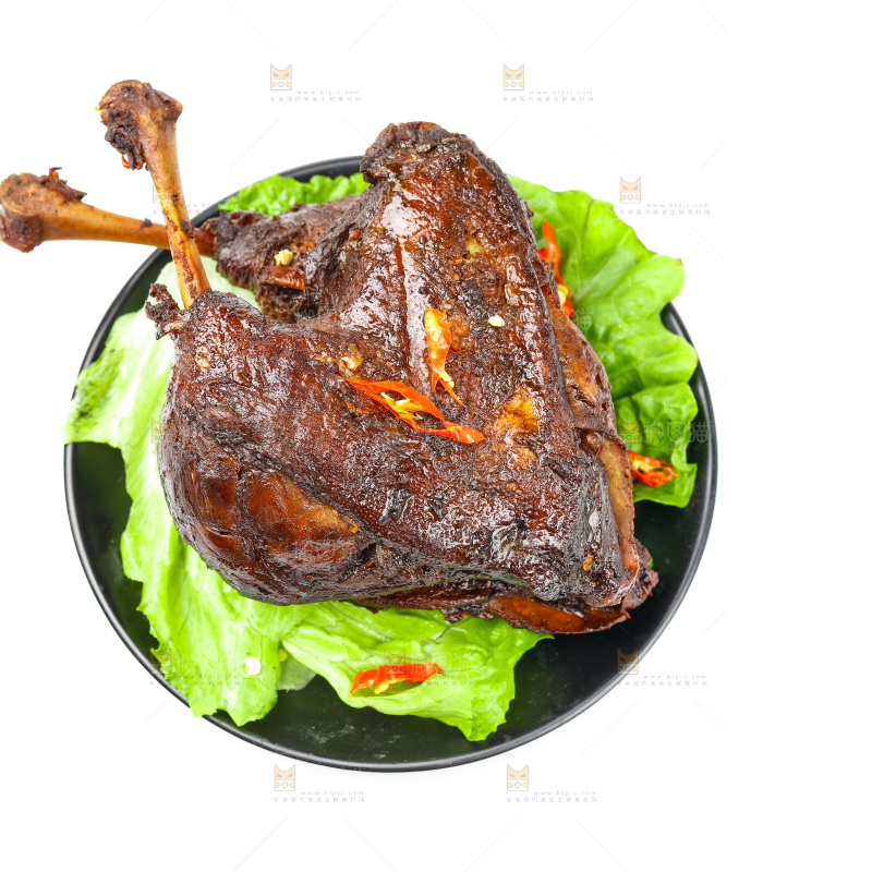 盘子里的酱香鸭腿