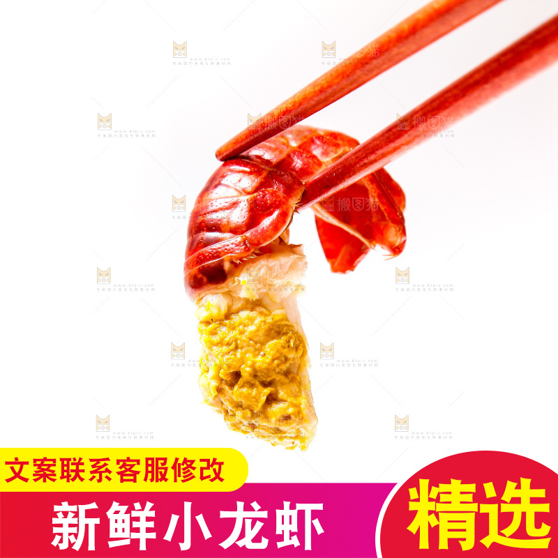 白底上的龙虾尾