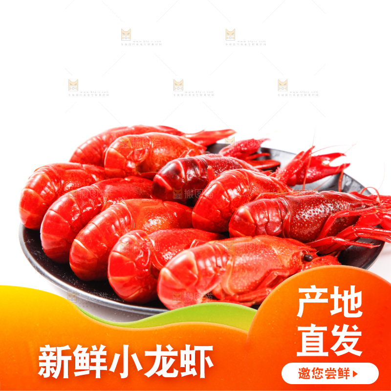 盘子里的清蒸小龙虾