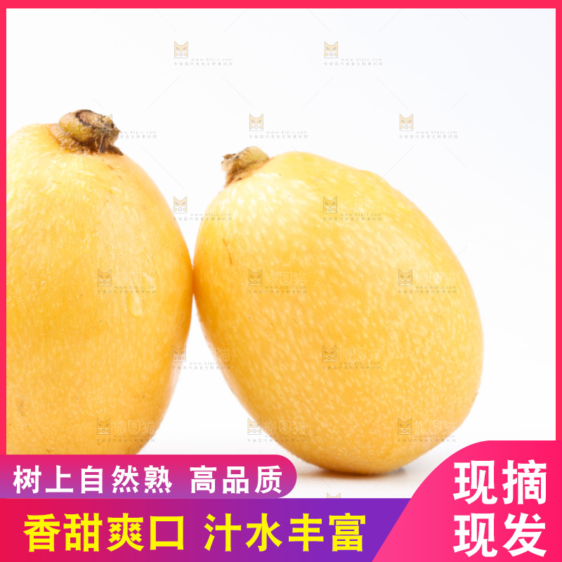 白底上放着枇杷