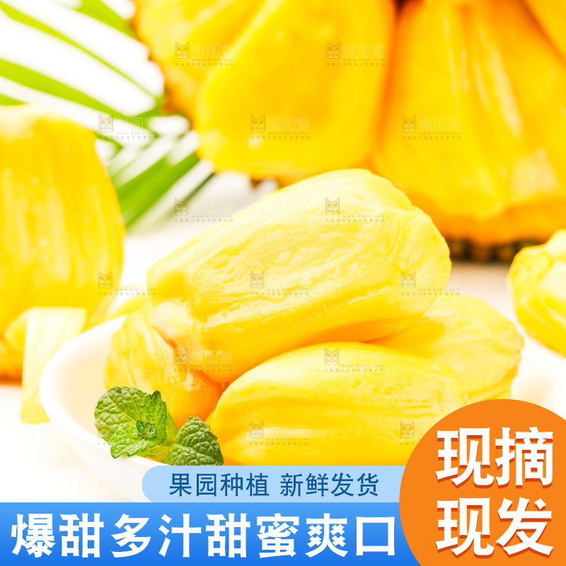 白底上放着海南菠萝蜜