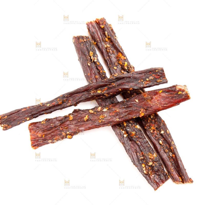 白底上的牛肉干