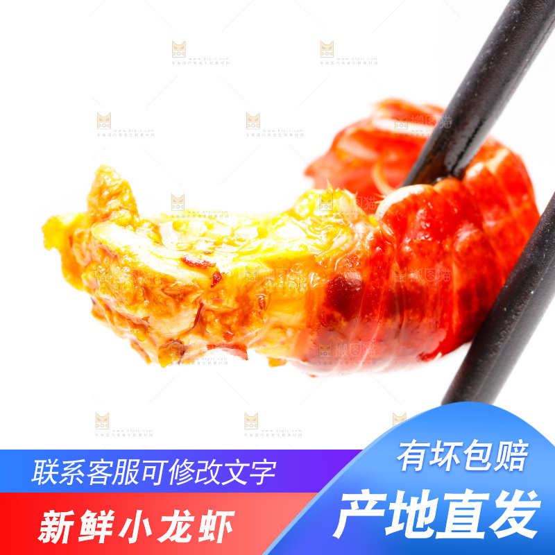 筷子上夹着龙虾尾